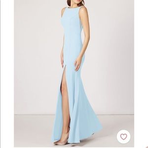Brand new (never worn) Azazie Rogue bridesmaid dress in sky blue